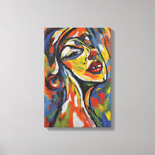 Vet Abstract Portret - Expressionisme Kunst Canvas Afdruk