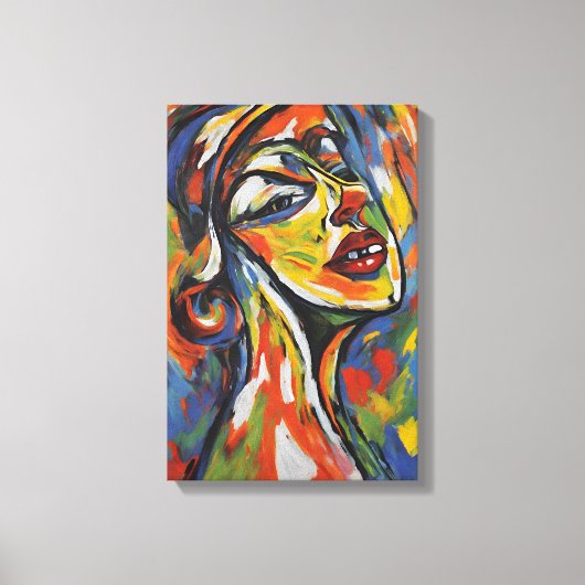 Vet Abstract Portret - Expressionisme Kunst Canvas Afdruk (Voorkant)