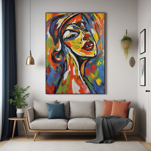 Vet Abstract Portret - Expressionisme Kunst Perfect Poster