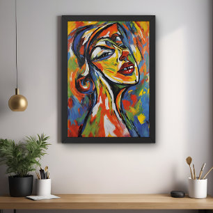 Vet Abstract Portret - Expressionisme Kunst Poster