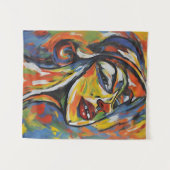 Vet Abstract Portret - Expressionisme Kunst Wandkleed (Voorkant (horizontaal))