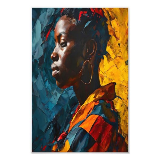 Vet Abstract Portret Levendig Expressionisme Kunst Foto Afdruk (Voorkant)