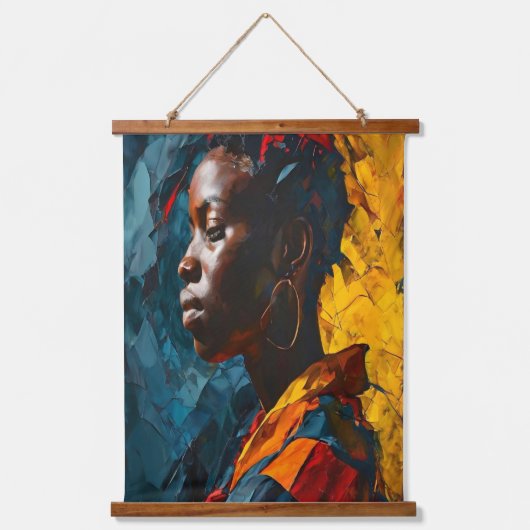 Vet Abstract Portret Levendig Expressionisme Kunst Hangend Wandkleed (Voorkant)