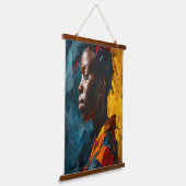 Vet Abstract Portret Levendig Expressionisme Kunst Hangend Wandkleed (Gebogen)