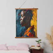 Vet Abstract Portret Levendig Expressionisme Kunst Hangend Wandkleed (Slaapkamer)