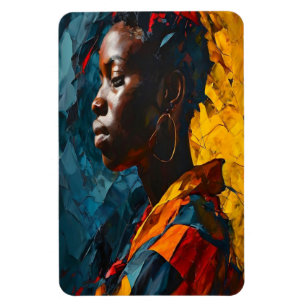 Vet Abstract Portret Levendig Expressionisme Kunst Magneet