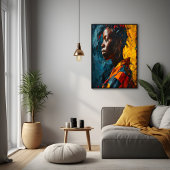 Vet Abstract Portret Levendig Expressionisme Kunst Perfect Poster