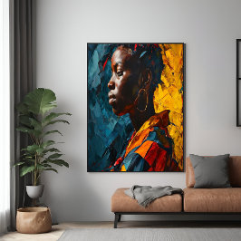Vet Abstract Portret Levendig Expressionisme Kunst Perfect Poster
