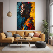 Vet Abstract Portret Levendig Expressionisme Kunst Poster