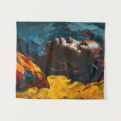 Vet Abstract Portret Levendig Expressionisme Kunst Wandkleed (Voorkant (horizontaal))