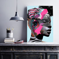 Vet Abstract portret met levendige patronen