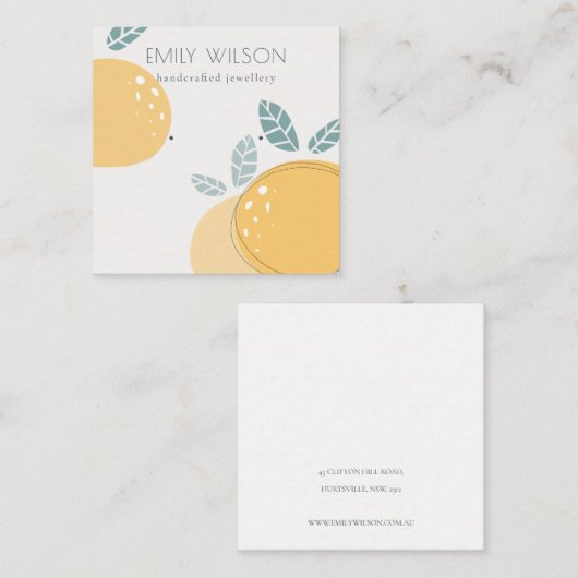 Vet Abstract, robuust beeldscherm met lemon-belast Vierkante Visitekaartje (Voorkant / Achterkant)