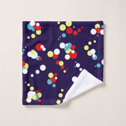 Vet Abstract Rood Blauw Gele Cirkels Bad Handdoek (Wasdoekje)