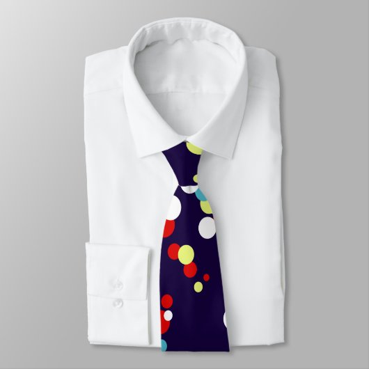 Vet Abstract Rood Blauw Gele Cirkels Stropdas (Gebonden)