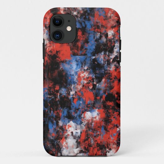 Vet Abstract Rood & Blauw iPhone 11 Hoesje (Achterkant)