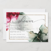 Vet Abstract Roze en Sage Groene Waterverf Kaart (Voorkant)