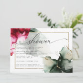 Vet Abstract Roze en Sage Groene Waterverf Kaart (Staand voorkant)