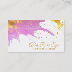 *~*Vet Abstract Roze Glam Waterverf Gold Luxe Visitekaartje