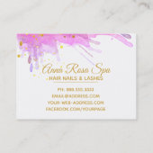 * Vet Abstract Roze Waterverf Goud Luxe Glam Visitekaartje (Achterkant)