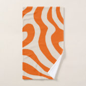 Vet Abstract Sinaasappel Marmeren Wavy Stripe Patt Bad Handdoek (Handdoek)
