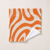 Vet Abstract Sinaasappel Marmeren Wavy Stripe Patt Bad Handdoek (Wasdoekje)