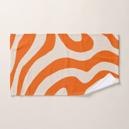 Vet Abstract Sinaasappel Marmeren Wavy Stripe Patt Bad Handdoek (Handdoek)