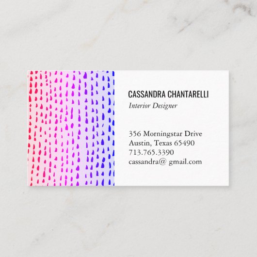 Vet Abstract Stip regenboogkleurig Visitekaartje (Achterkant)