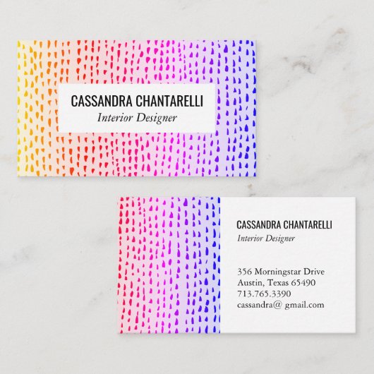 Vet Abstract Stip regenboogkleurig Visitekaartje (Voorkant / Achterkant)