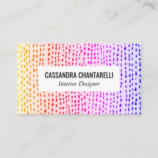Vet Abstract Stip regenboogkleurig Visitekaartje (Voorkant)
