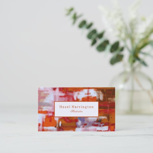 Vet Abstract Visitekaartje Pas rood Sinaasappel aa (Staand voorkant)