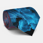 Vet Abstract vloeibaar zwart blauw Paars Stropdas (Opgerold)