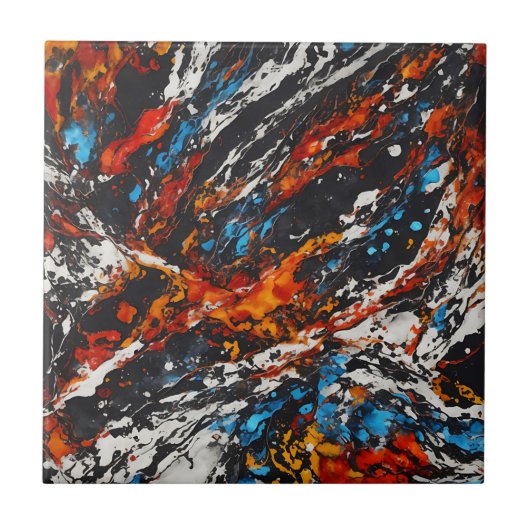 Vet Abstract Vuur Tegeltje (Voorkant)