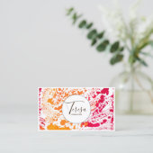 Vet Abstract Waterverf Cirkel rood/Oranje ID565 Visitekaartje (Staand voorkant)