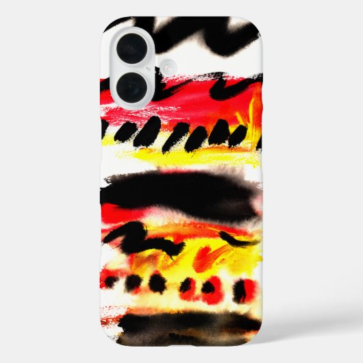 Vet Abstract Zwart Rood Geel Stromende Kleuren Case-Mate iPhone Case (Achterkant)