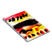 Vet Abstract Zwart Rood Geel Stromende Kleuren Notitieboek (Rechterzijde)