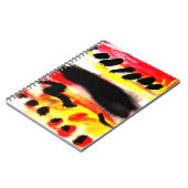 Vet Abstract Zwart Rood Geel Stromende Kleuren Notitieboek (Linkerzijde)
