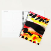 Vet Abstract Zwart Rood Geel Stromende Kleuren Planner (Display)