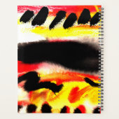 Vet Abstract Zwart Rood Geel Stromende Kleuren Planner (Achterkant)