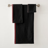 Vet Abstract zwart wit en rood patroon Bad Handdoek (Insitu)