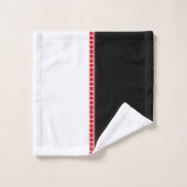 Vet Abstract zwart wit en rood patroon Bad Handdoek (Wasdoekje)