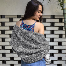 Vet Abstract zwart-wit Mandala Pattern