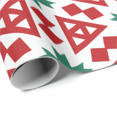 Vet Abstracte kerstbomen en krans Cadeaupapier (Rol Hoek)