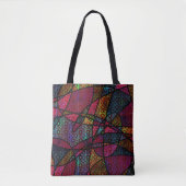 Vet Abstracte kunst met cirkels en zwarte lijnen Tote Bag (Voorkant)