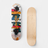 Vet Abstracte penseelstreek - Live to Ride-ontwerp Persoonlijk Skateboard (Voorkant)