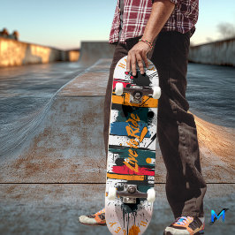 Vet Abstracte penseelstreek - Live to Ride-ontwerp Persoonlijk Skateboard