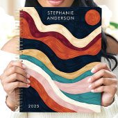 Vet Abstracte penseelstreekgolven Sun Aangepaste n Planner