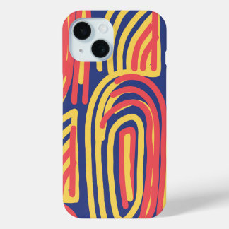 Vet Abstracte penseelstreken Modern iPhone 15 Case