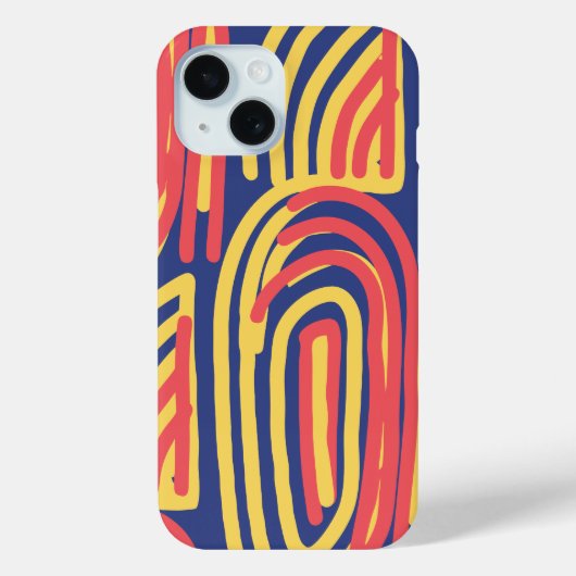 Vet Abstracte penseelstreken Modern Case-Mate iPhone Case (Achterkant)