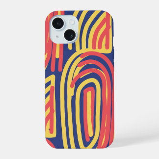 Vet Abstracte penseelstreken Modern iPhone 15 Case