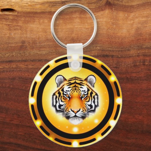 Vet Abstracte tijgerillustratie Sleutelhanger (Achterkant)